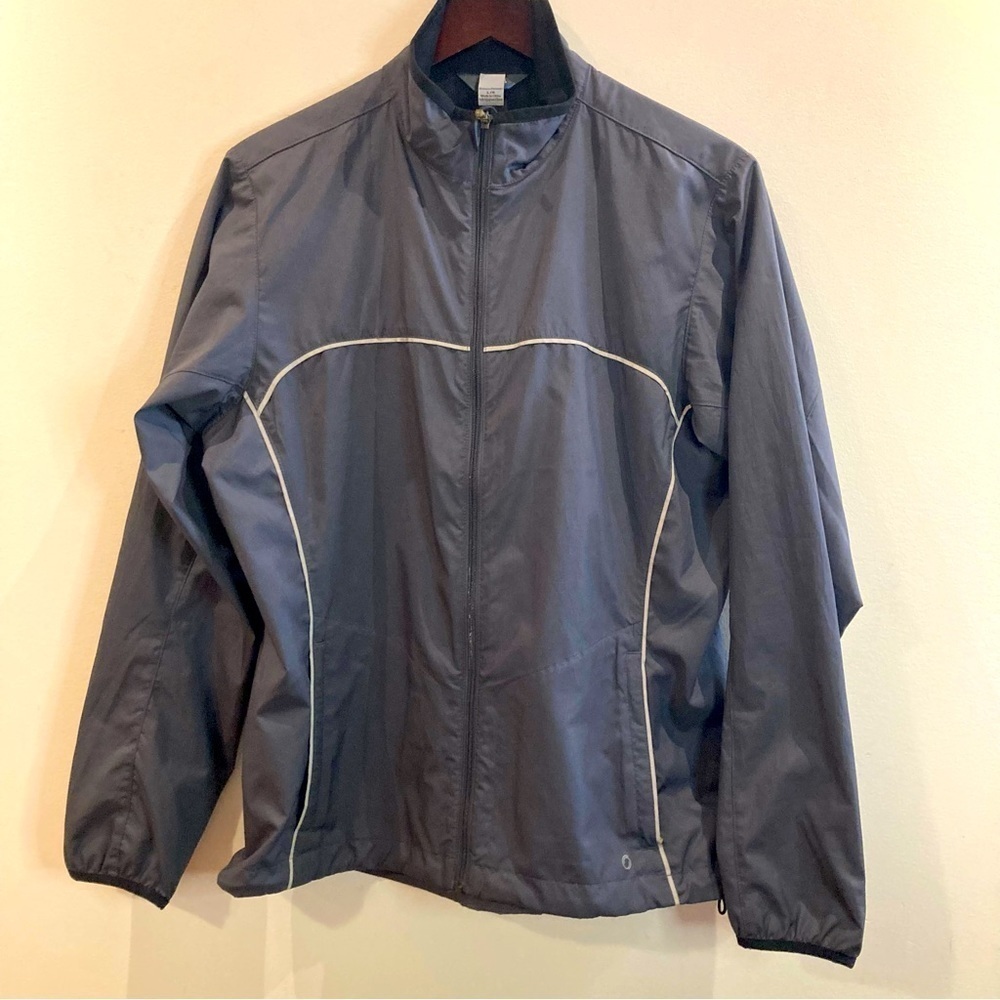 MEC Sz L Super Light Weight Outdoor Hiking Layering Rain Windbreaker Reflectors